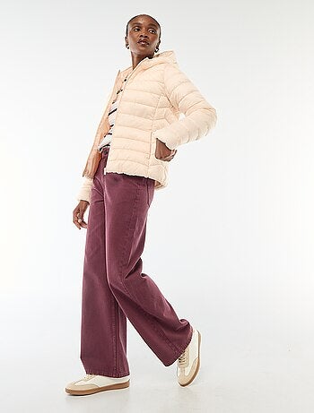 Casaco Acolchoado Leve com Capuz Liso