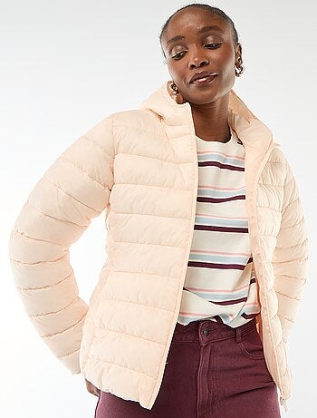 Casaco Acolchoado Leve com Capuz Liso