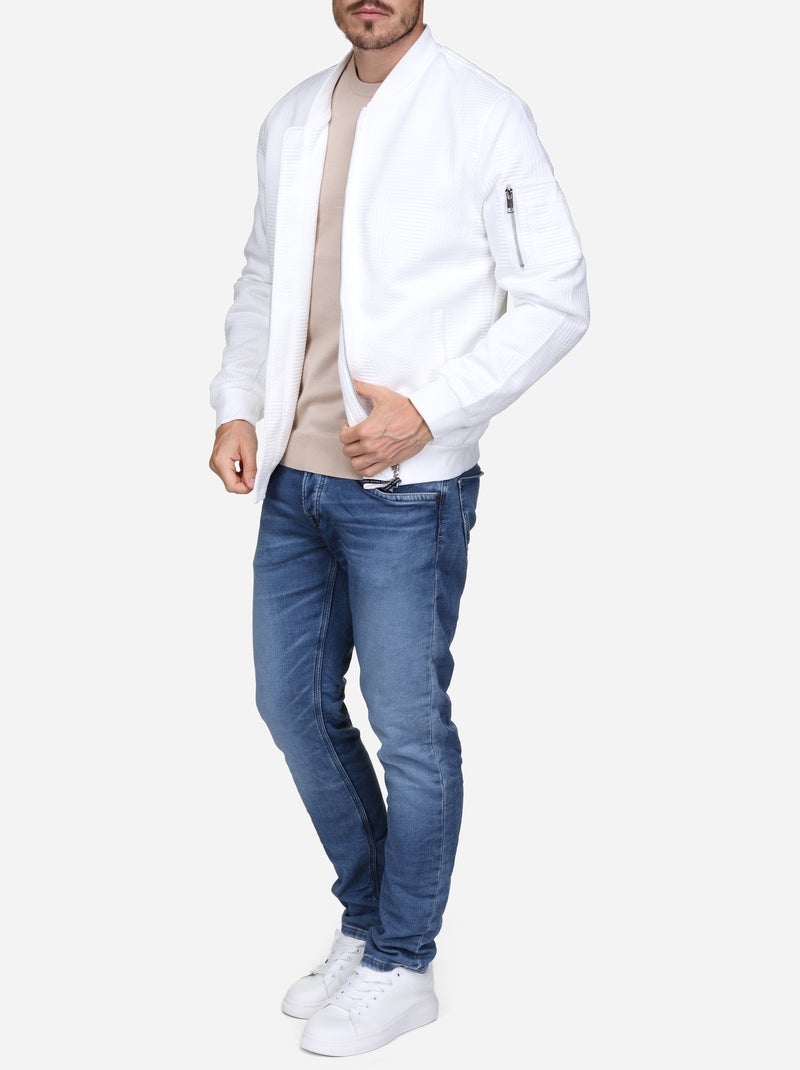 Casaco acolchoado liso - Frilivin Branco - Kiabi