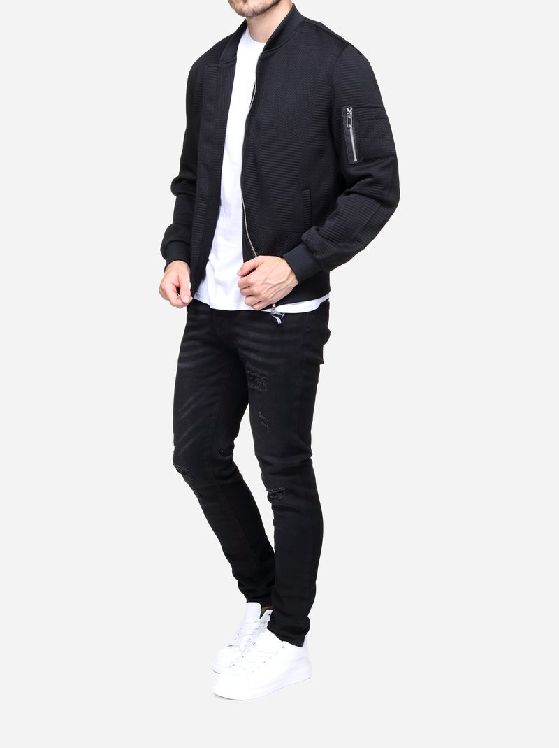 Casaco acolchoado liso - Frilivin Preto - Kiabi