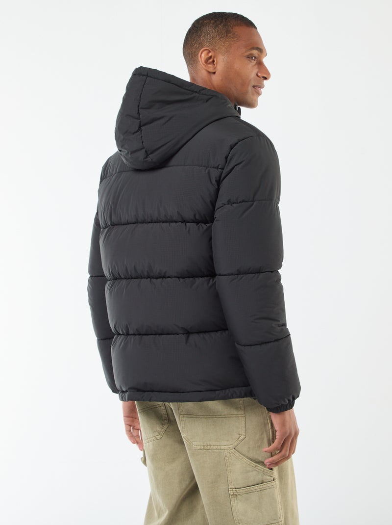 Casaco acolchoado liso Preto - Kiabi