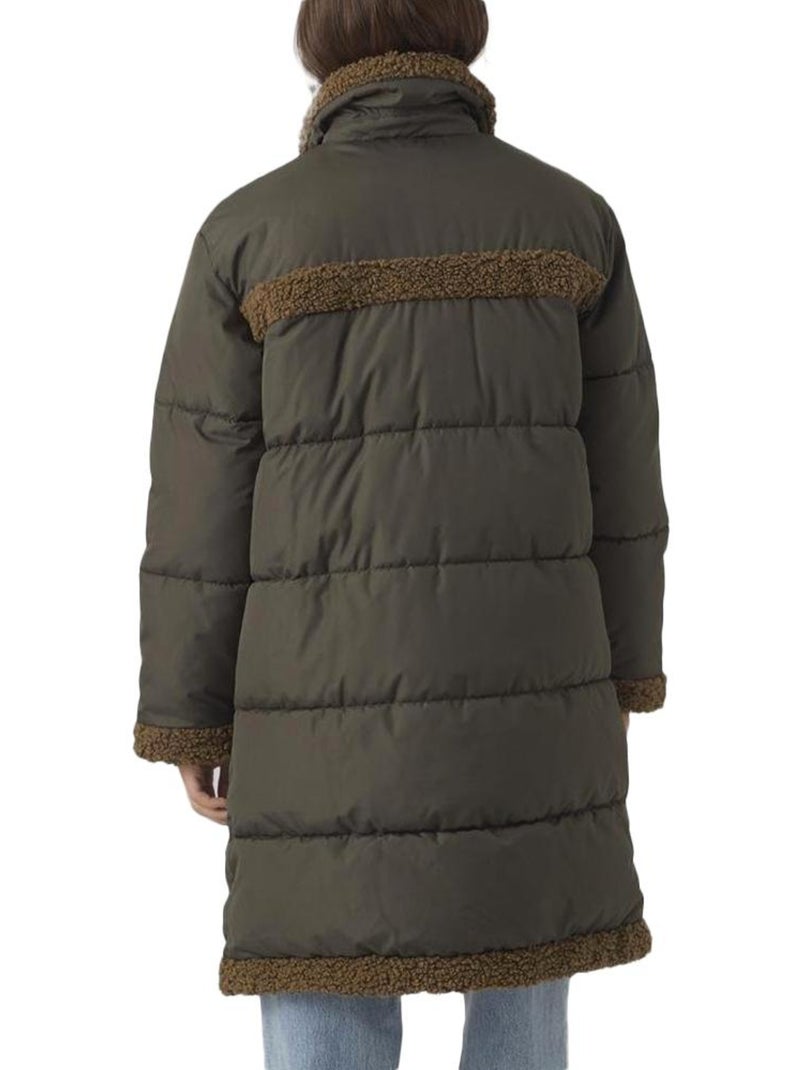 Casaco Acolchoado Marrom Feminino Vero Moda Teddy Boos Castanho-capuccino - Kiabi