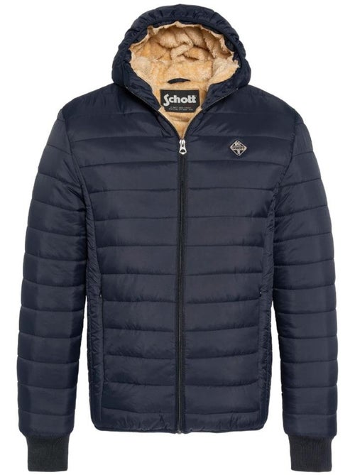 Casaco acolchoado masculino schott expresso azul marinho - Kiabi