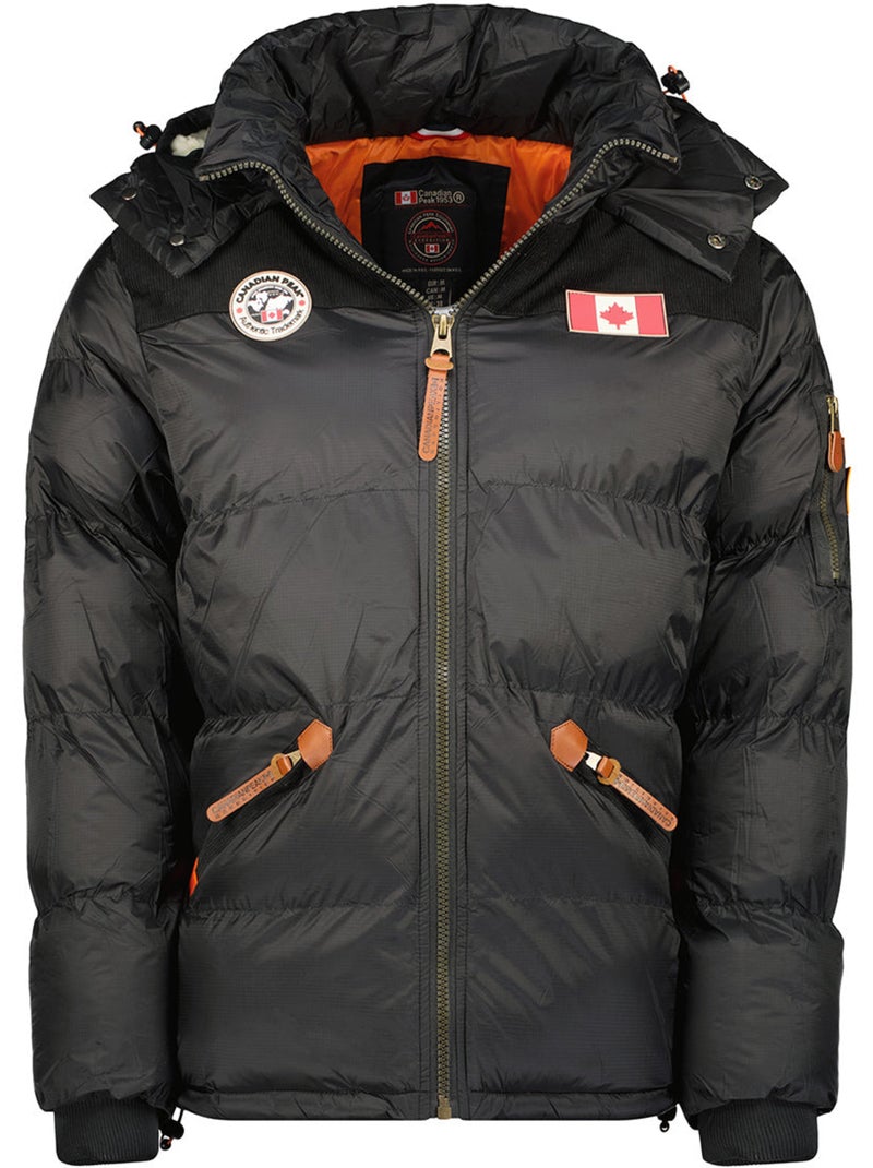 Casaco acolchoado matelassado com capuz celieak – canadian peak Preto - Kiabi