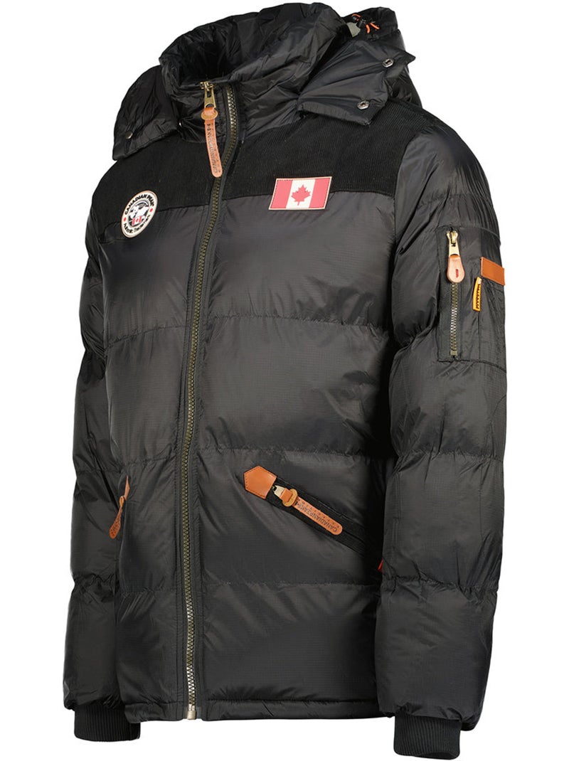 Casaco acolchoado matelassado com capuz celieak – canadian peak Preto - Kiabi
