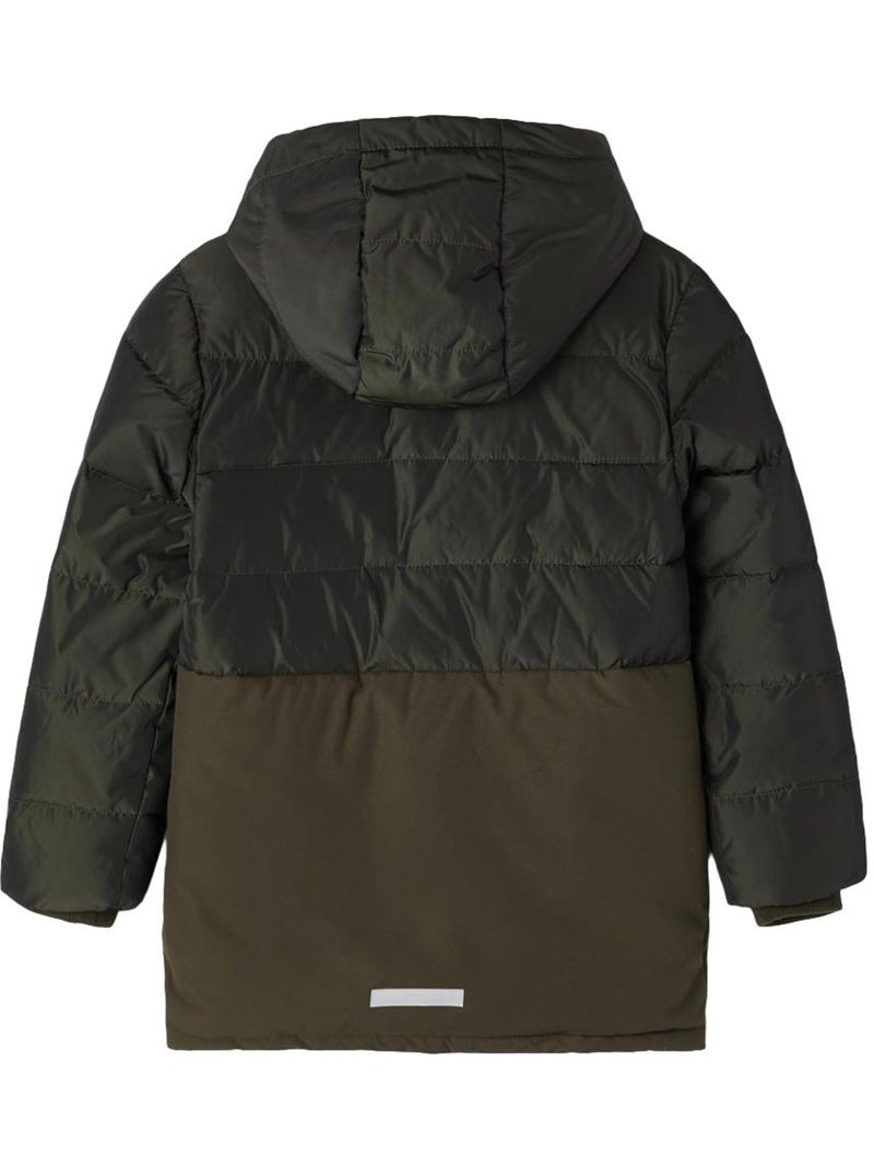 Casaco Acolchoado para Menino Name it Manuel Caqui/Preto Verde cáqui claro - Kiabi