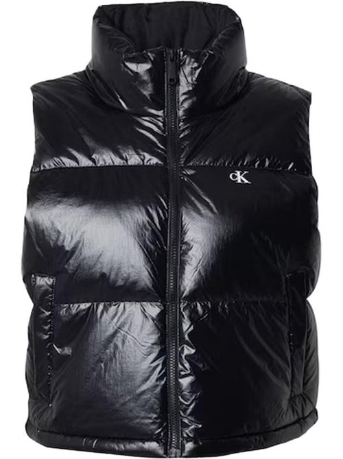 Casaco Acolchoado Preto Calvin Klein Jeans High-shine para Mulher - Kiabi Casaco Acolchoado Preto Calvin Klein Jeans High-shine para Mulher - Kiabi