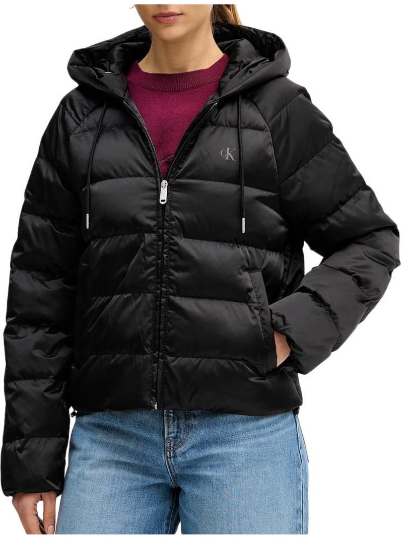 Casaco Acolchoado Preto de Cetim Calvin Klein Jeans para Mulher Preto - Kiabi