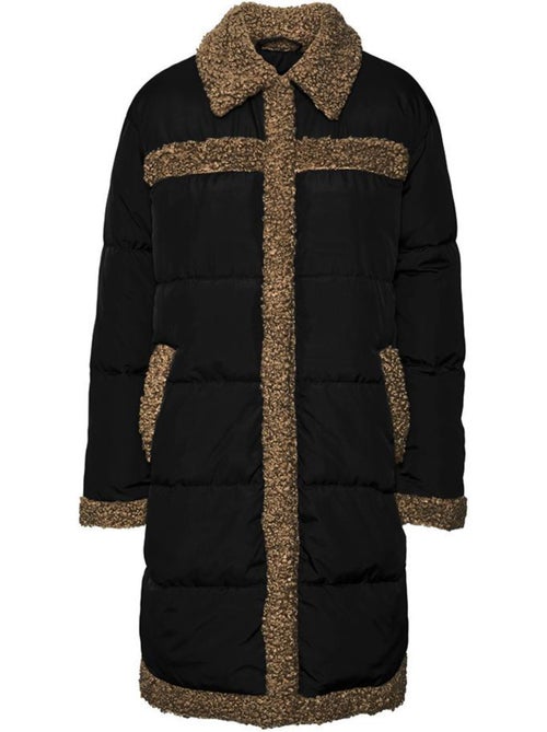 Casaco Acolchoado Preto de Mulher Vero Moda Teddy Boos - Kiabi Casaco Acolchoado Preto de Mulher Vero Moda Teddy Boos - Kiabi