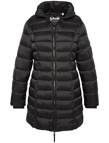 Casaco acolchoado preto feminino schott lilly