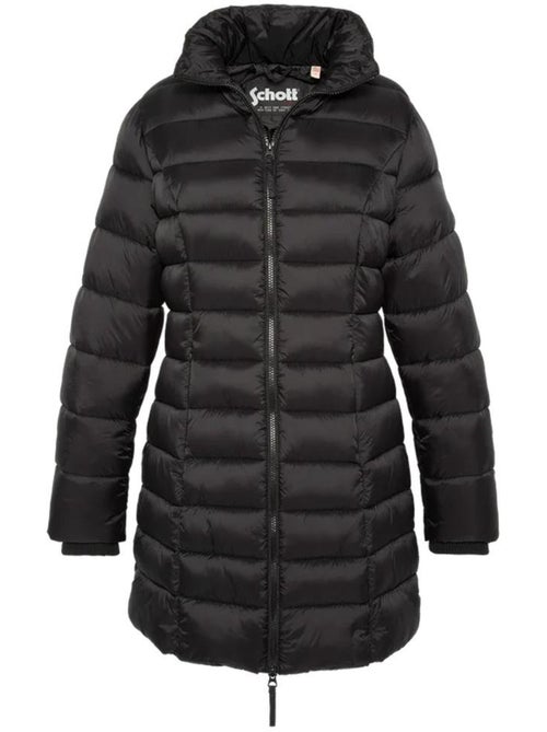 Casaco acolchoado preto feminino schott lilly - Kiabi
