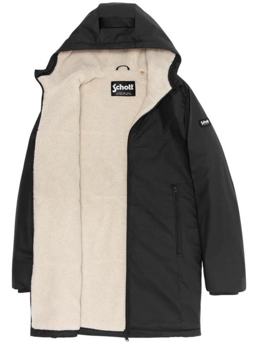 Casaco acolchoado preto para homem schott jackson - Kiabi