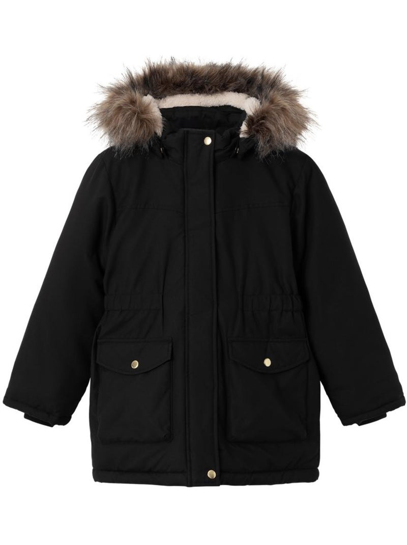 Casaco Acolchoado Preto para Menina Name It Master Preto - Kiabi