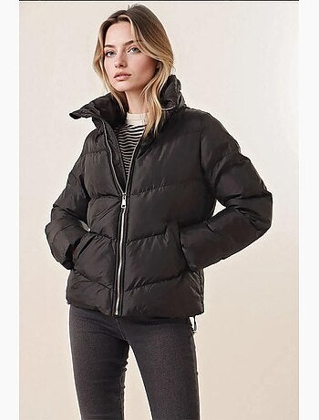 Casaco acolchoado puffer com gola de fecho grossa bdart