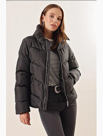 Casaco acolchoado puffer com gola de fecho grossa bdart