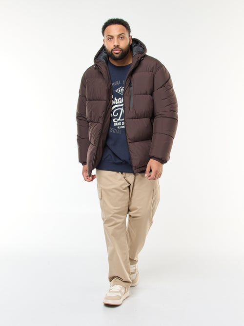 Casaco Acolchoado Quente com Capuz - Kiabi