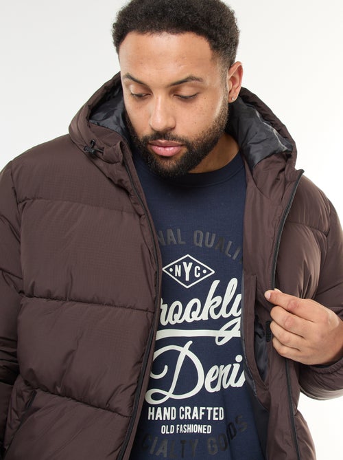 Casaco Acolchoado Quente com Capuz - Kiabi