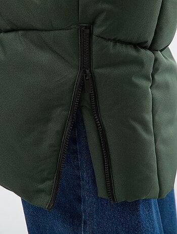 Casaco Acolchoado Quente Comprido Impermeável com Capuz