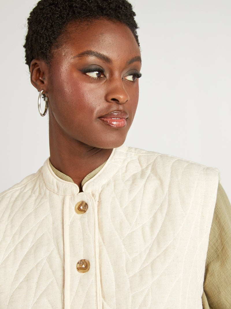 Casaco acolchoado sem mangas BRANCO - Kiabi