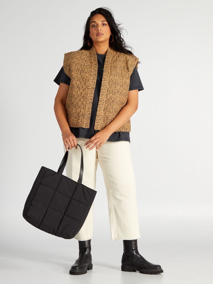 Casaco acolchoado sem mangas com estampado leopardo LEOPARDO AOP - Kiabi