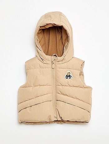 Casaco Acolchoado sem Mangas e com Capuz