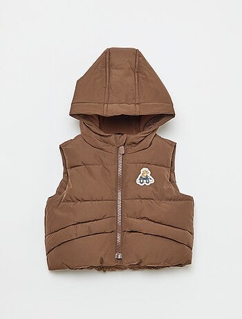 Casaco Acolchoado sem Mangas e com Capuz