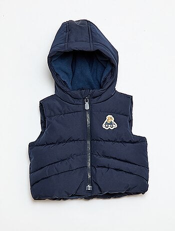 Casaco Acolchoado sem Mangas e com Capuz