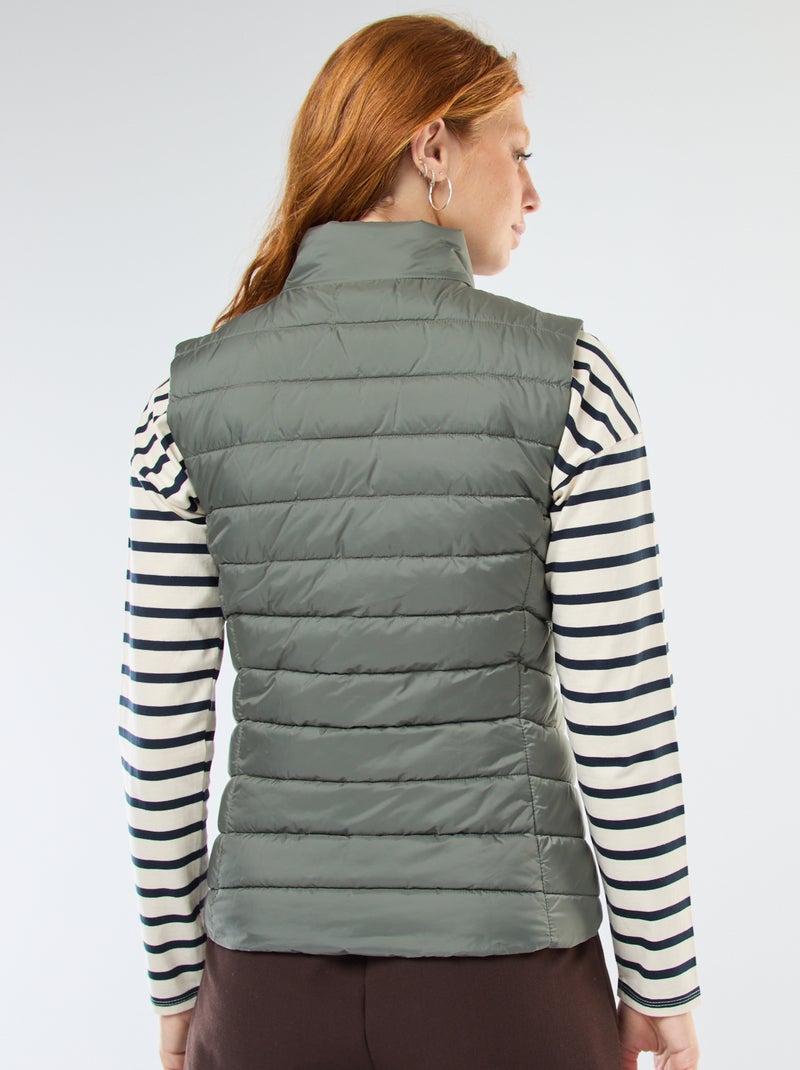 Casaco Acolchoado Sem Mangas Impermeável Verde - Kiabi