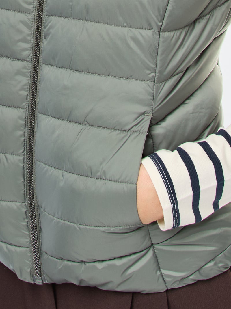 Casaco Acolchoado Sem Mangas Impermeável Verde - Kiabi