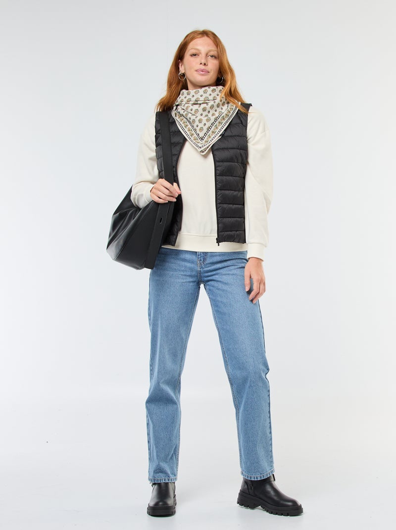 Casaco Acolchoado Sem Mangas Repelente de Água Preto - Kiabi