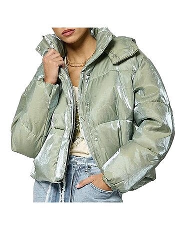 Casaco Acolchoado Verde Irisado Feminino Kaporal SAKI