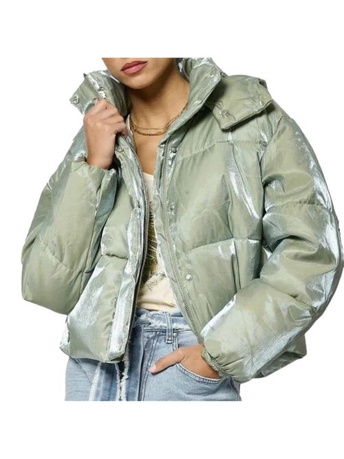 Casaco Acolchoado Verde Irisado Feminino Kaporal SAKI - Kiabi