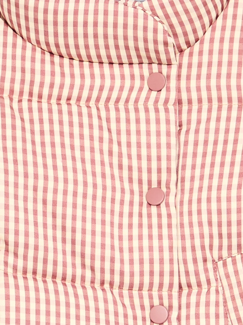 Casaco acolchoado vichy forrado a polar Vermelho - Kiabi