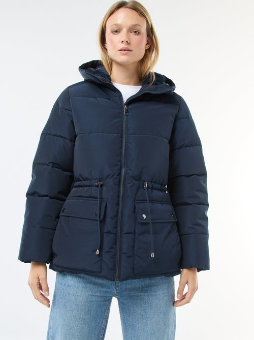 Casaco almofadado comprido com capuz - Kiabi