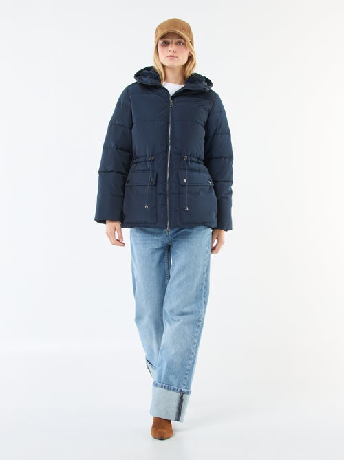 Casaco almofadado comprido com capuz - Kiabi