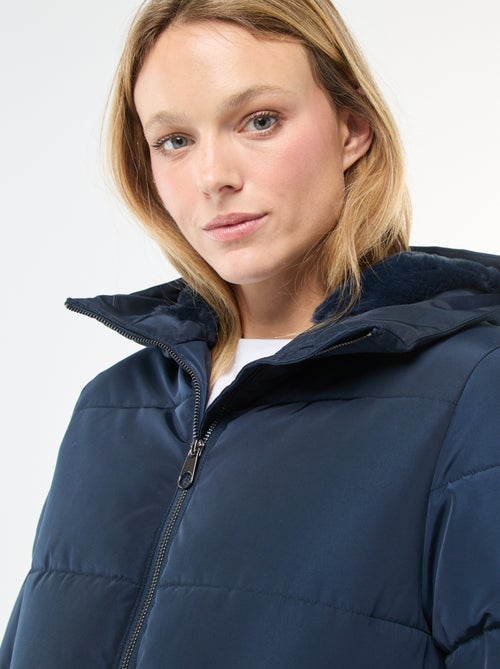 Casaco almofadado comprido com capuz - Kiabi