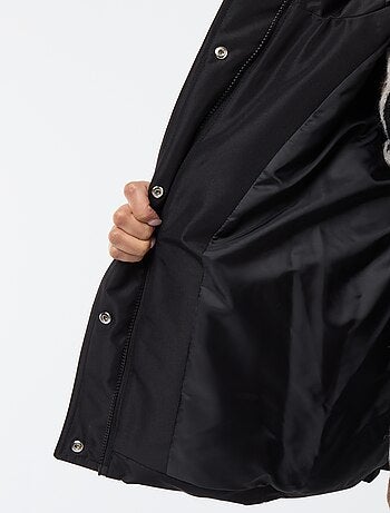 Casaco almofadado curto com capuz e efeito pele 'JDY'