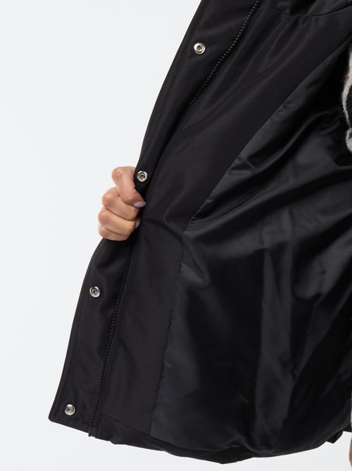 Casaco almofadado curto com capuz e efeito pele 'JDY' - Kiabi