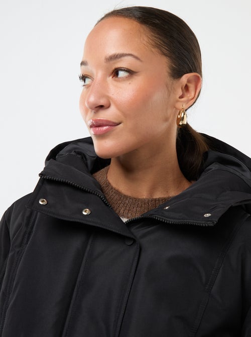 Casaco almofadado curto com capuz e efeito pele 'JDY' - Kiabi