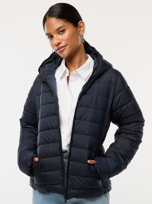Casaco almofadado leve com capuz liso - Kiabi