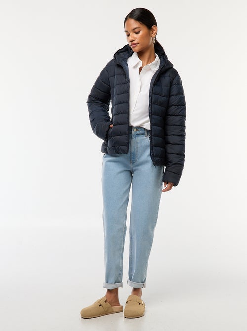 Casaco almofadado leve com capuz liso - Kiabi