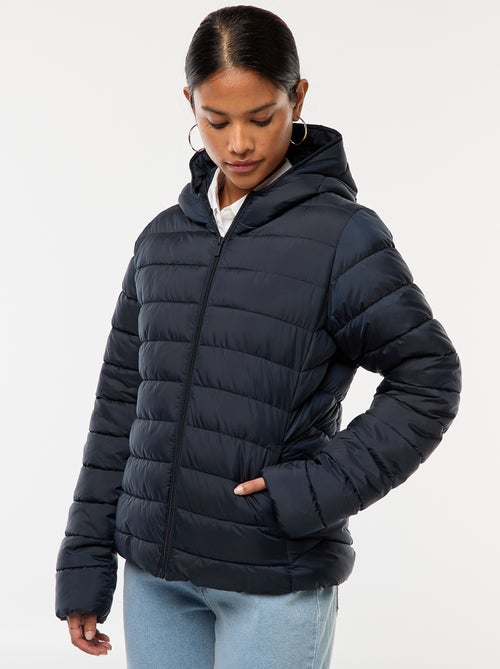 Casaco almofadado leve com capuz liso - Kiabi