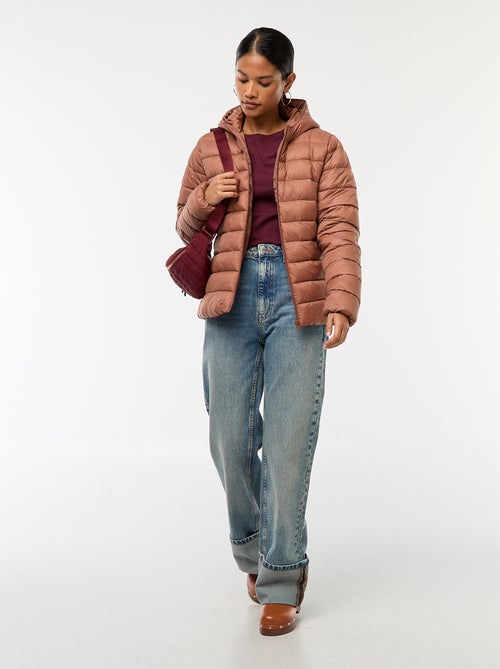 Casaco almofadado leve com capuz liso - Kiabi