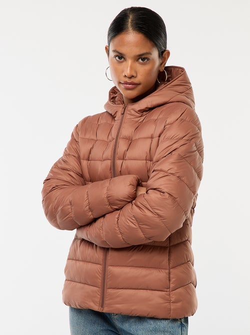 Casaco almofadado leve com capuz liso - Kiabi