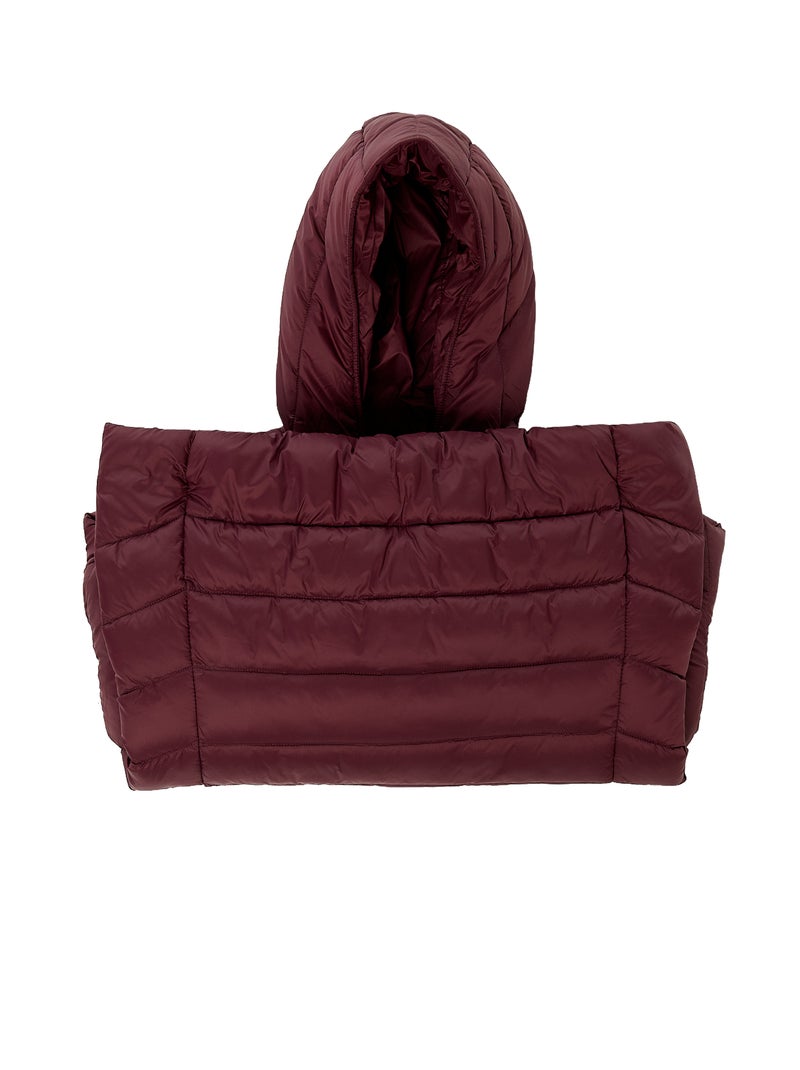 Casaco almofadado leve com capuz liso Vermelho - Kiabi