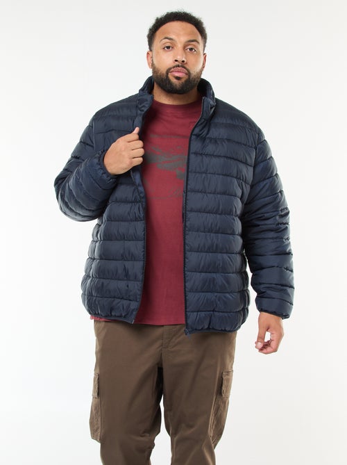 Casaco almofadado leve e liso com mangas compridas e gola alta - Kiabi