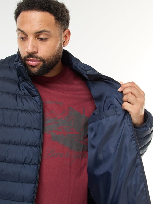 Casaco almofadado leve e liso com mangas compridas e gola alta - Kiabi