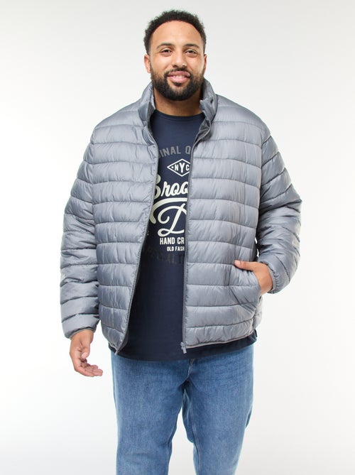 Casaco almofadado leve e liso de mangas compridas e gola alta - Kiabi