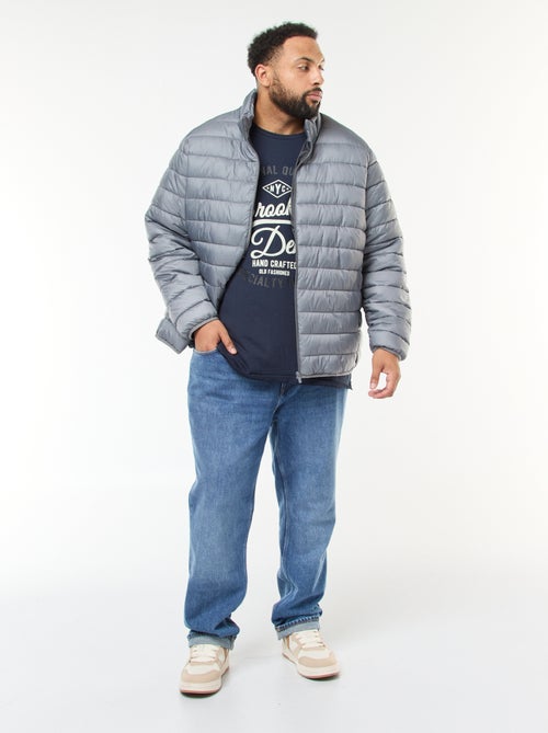 Casaco almofadado leve e liso de mangas compridas e gola alta - Kiabi