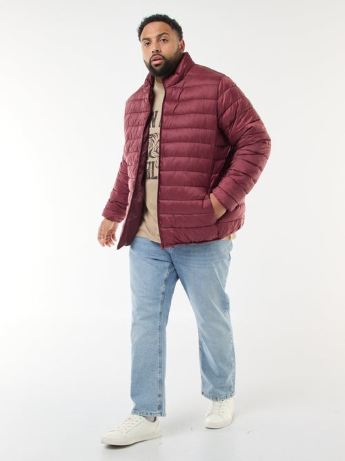 Casaco almofadado leve liso de mangas compridas e gola alta - Kiabi